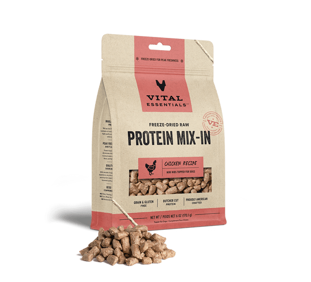 Freeze-Dried Protein Mix-In Chicken Recipe Mini Nibs Topper for Dogs