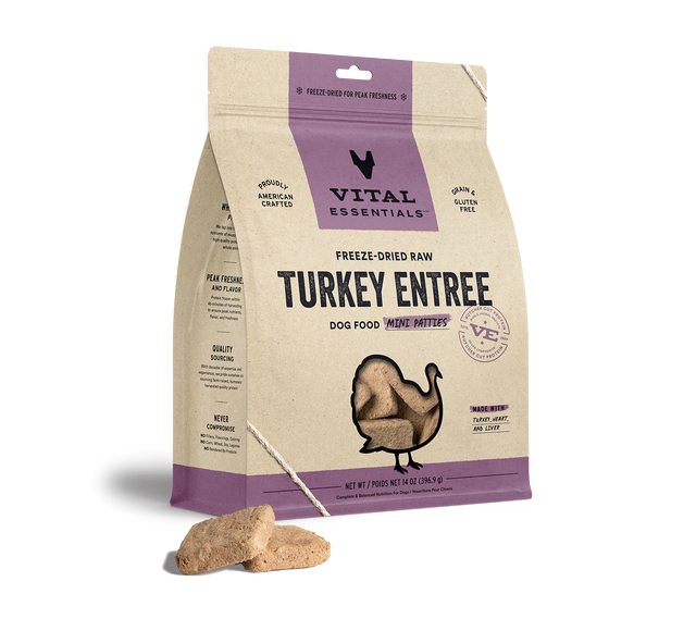 Freeze-Dried Turkey Entree Dog Food Mini Patties